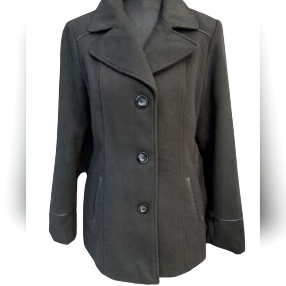 Faded Glory Women's Black Peacoat Fully Lined- Size Medium - Picture 1 of 7